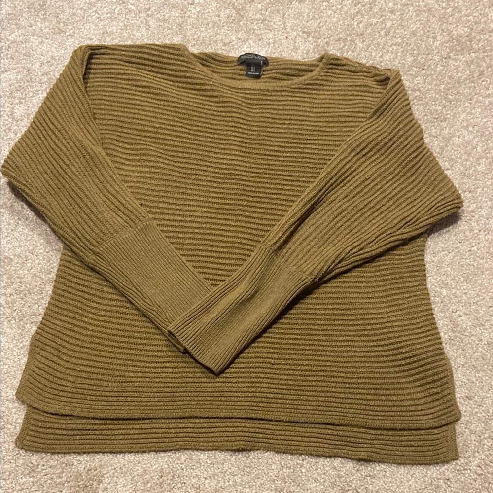 Rachel Zoe Olive Ribbed Knit Sweater